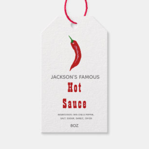 Selbstgemachte Hot Sauce Chillisauce Geschenkanhänger
