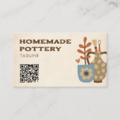 Selbstgemachte Keramik Kunst Skulptur Ton Qr Code Visitenkarte (Vorderseite)