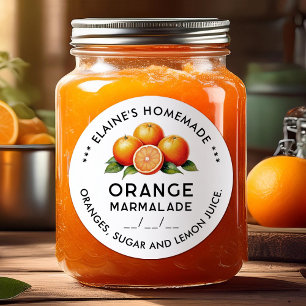 Selbstgemachte Orangenmarmelade-Etikette zum Einkl Runder Aufkleber