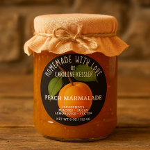 Selbstgemachte Pfirsich-Marmelade-Etiketten für Ko