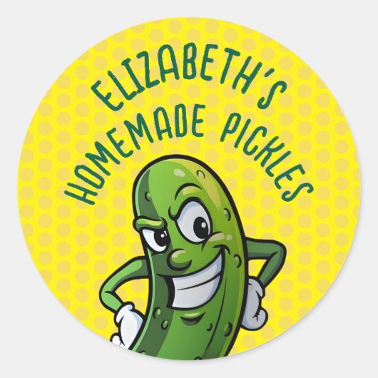 Selbstgemachte Pickles Runder Aufkleber (Vorderseite)