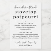Selbstgemachte Potpourri-Geschenklabels für den He Lebensmitteletikett (Einzelnes Label)