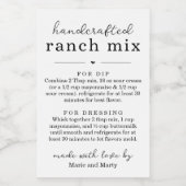 Selbstgemachte Ranch-Mix-Geschenklabels Lebensmitteletikett (Einzelnes Label)