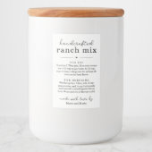 Selbstgemachte Ranch-Mix-Geschenklabels Lebensmitteletikett (Vorderseite)