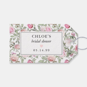 Selbstgemachte Rosa Rosen Blumen Hochzeitsshower Geschenkanhänger