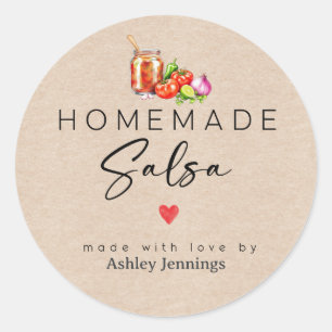 Selbstgemachte Salsa-Etiketten Mit Liebe Sticker