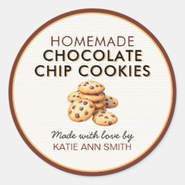 Selbstgemachte Schokoladen-Chip-Cookie-Etiketten-A Runder Aufkleber