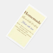 Selbstgemachte Schokoladenkekse mit Liebe hergeste Serviette (Ecke)