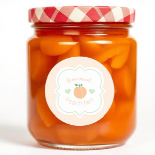 Selbstgemachte süße Pfirsichmarmelade Elegante Bab Runder Aufkleber