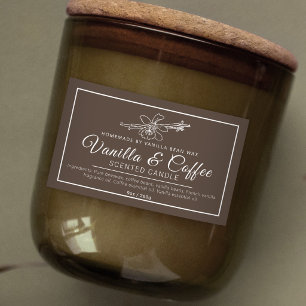 Selbstgemachte Vanille-Kaffee-Kerze braune Inhalts Rechteckiger Aufkleber