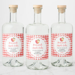 Selbstgemachter Apfelwein Flaschenetikett Alkoholflaschenetikett