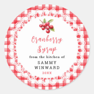 Selbstgemachter Cranberry-Sirup Flaschenetikett Runder Aufkleber