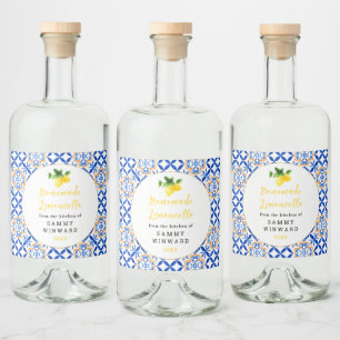 Selbstgemachter Limoncello-Trank Alkoholflaschenetikett