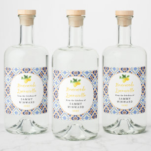 Selbstgemachter Limoncello-Trunk Alkoholflaschenetikett