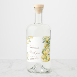 Selbstgemachter Limoncello Wasserfarbe Zitronen Da Alkoholflaschenetikett