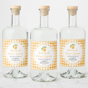 Selbstgemachter Mango Likör Flaschenetikett Alkoholflaschenetikett