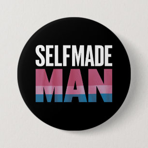 Selbstgemachter Mann Transgender Trans Pride-Flagg Button