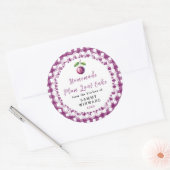 Selbstgemachter Pflaumenkuchen Label Runder Aufkleber (Umschlag)