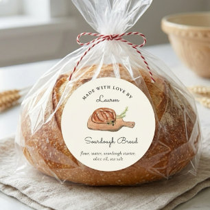 Selbstgemachter Sauerteigbrot Runder Aufkleber