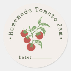 Selbstgemachter Tomatenmarmelade-Einmachdatum Dunk Runder Aufkleber