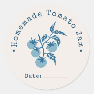 Selbstgemachter Tomatenmarmelade-Einmachdatum Stau Runder Aufkleber