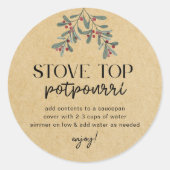 Selbstgemachter Weihnachts-Stovetop-Potpourri als Runder Aufkleber (Vorderseite)