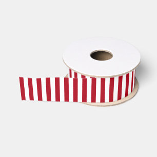 Selbstgemachter Weiß/Rot Streifen Ripsband