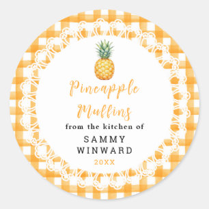 Selbstgemachtes Ananas-Muffin-Etikett Runder Aufkleber