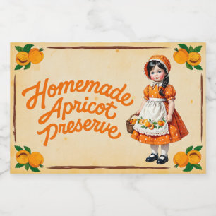 Selbstgemachtes Aprikosenkonservat - Vintage Lebensmitteletikett