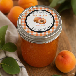 Selbstgemachtes Aprikosenmarmeladen-Label-Aufklebe Runder Aufkleber