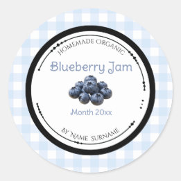 Selbstgemachtes Blaubeermarmeladen-Label-Aufkleber Runder Aufkleber