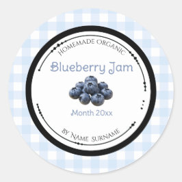 Selbstgemachtes Blaubeermarmeladen-Label-Aufkleber Runder Aufkleber