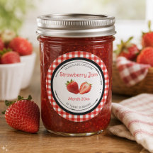 Selbstgemachtes Erdbeer-Marmeladen-Label-Aufkleber