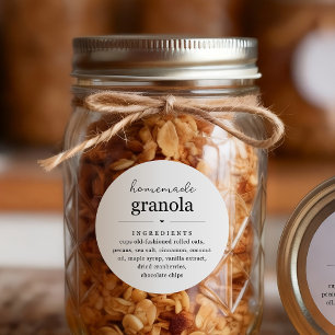 Selbstgemachtes Gradnola-Glas- oder Tüten-Etikett Runder Aufkleber