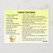 Selbstgemachtes Lemon-Cupcake-Rezept Postkarte (Rückseite)