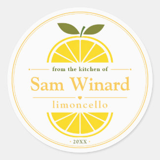 Selbstgemachtes Limoncello-Küchenetikett Runder Aufkleber