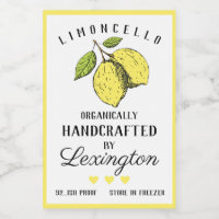 Selbstgemachtes Limoncello Likör Flaschenlabel kle