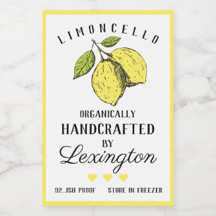 Selbstgemachtes Limoncello Likör Flaschenlabel kle Lebensmitteletikett