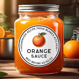 Selbstgemachtes Orangen-Sauce-Konservierungs-Etike Runder Aufkleber