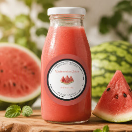 Selbstgemachtes organisches Wassermelonen-Saftetik Runder Aufkleber