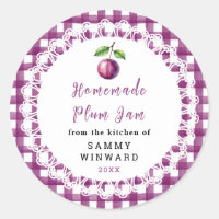 Selbstgemachtes Pflaumenmarmelade Glas Etikett