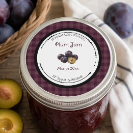 Selbstgemachtes Pflaumenmarmeladen-Label-Aufkleber Runder Aufkleber