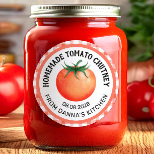 Selbstgemachtes Tomaten-Chutney-Etikett mit Tomate Runder Aufkleber
