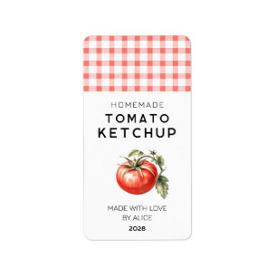 Selbstgemachtes Tomaten-Ketchup-Etikett für Konser Adressaufkleber