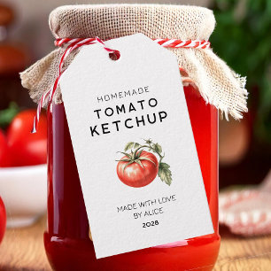 Selbstgemachtes Tomaten-Ketchup-Geschenklabel Geschenkanhänger