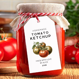 Selbstgemachtes Tomaten-Ketchup-Geschenklabel Geschenkanhänger