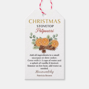 Selbstgemachtes Weihnachts-Stovetop-Potpourri-Reze Geschenkanhänger