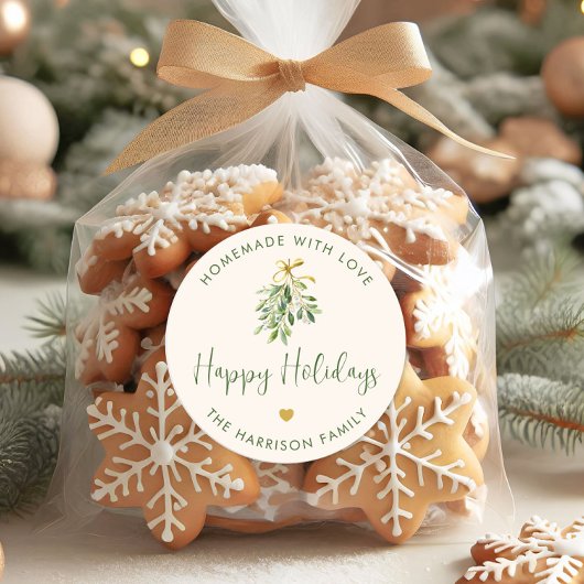 Selbstgemachtes Weihnachtsgeschenk mit Liebe Runder Aufkleber