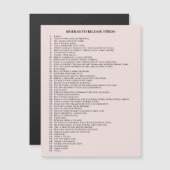 Selbstheilungsmotivation rot pink magnetkarte (Vorne/Hinten)