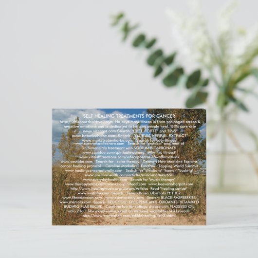 SELBSTHEIZUNG VON KREBS & ILLNESS POSTCARD POSTKARTE (Stehend Vorderseite)